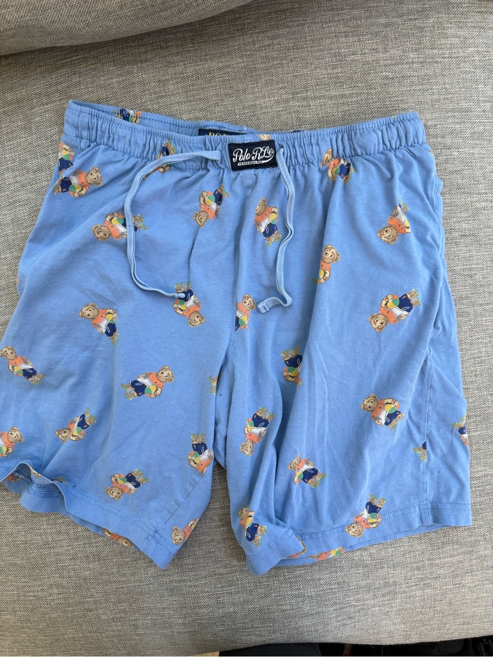 Polo by Ralph Lauren Light Blue Bear-Print Pajama Shorts